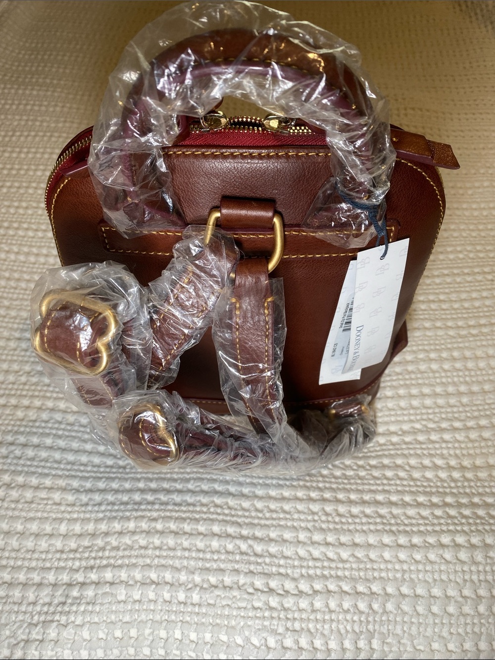 NWT Dooney & Bourke Chestnut Brown Leather small Zip Pod Backpack 🐻 - Picture 2 of 14